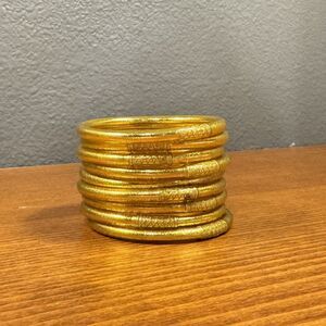 BudhaGirl All Weather Bangles, Set Of 9, Color Gold, Size Small